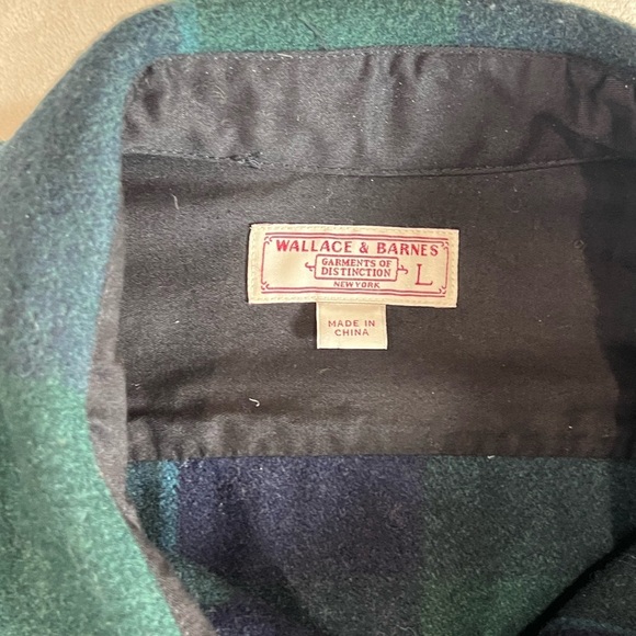 Wallace & Barnes Military Wool Blackwatch Chore Coat Tartan Flannel Shacket - Picture 7 of 13